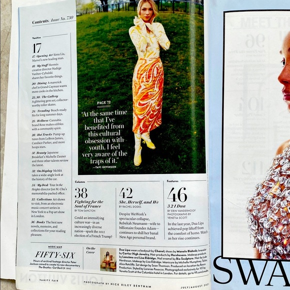 VANITY FAIR MAGAZINE DUA LIPA JEFFREY EPSTEIN - RFK JR 7/2021 - Picture 2 of 16